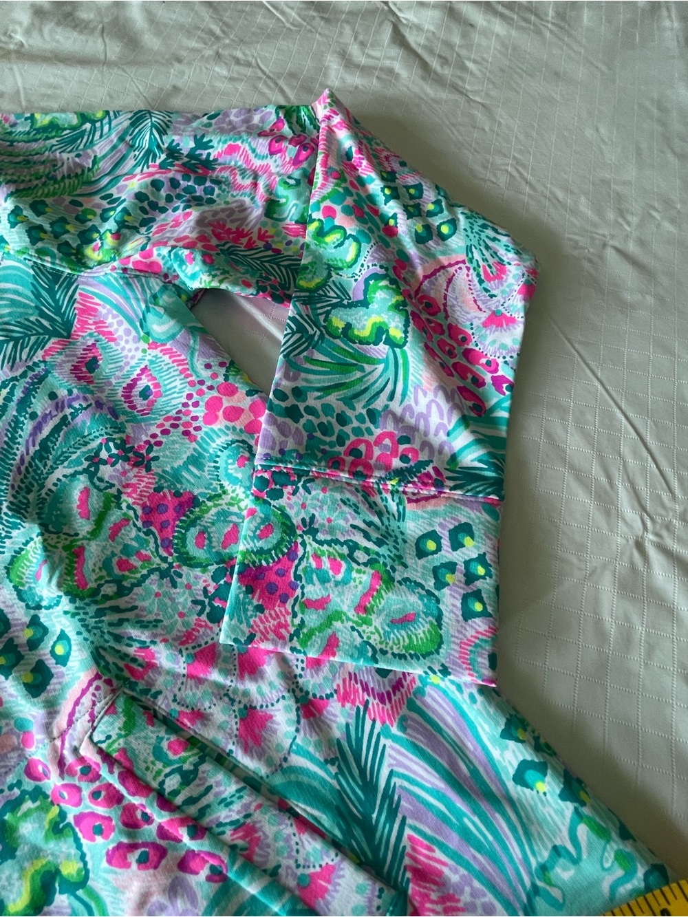 LILLY PULITZER Tropical Print Half-Zip Pullover - Pink & Aqua multicolor - Picture 4 of 8